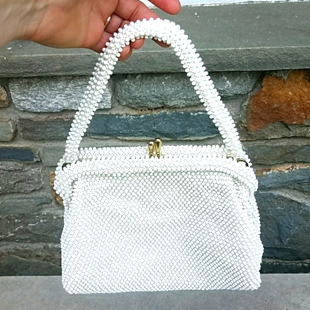 Vintage Corde bead beaded purse